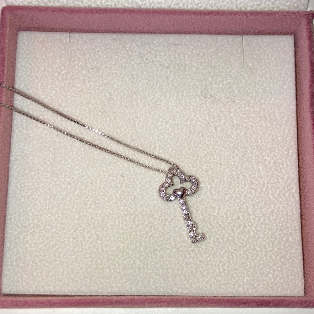 Diamond key necklace